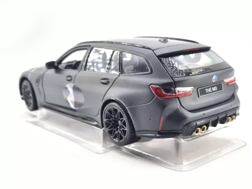 BMW G81 M3 Touring (2023) - matný sivý - Bburago - 1:24