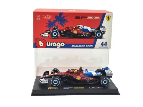 Ferrari SF-25 Team Scuderia F1 #44 (2025) - Miami GP - Lewis Hamilton - S JAZDCOM - Bburago - 1:43