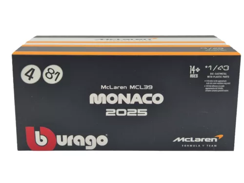 McLaren MCL39 F1 #81 (2025) - Monaco GP - Oscar Piastri - S JAZDCOM - Bburago - 1:43