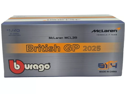 McLaren MCL39 F1 #4 (2025) - Silverstone British GP - Lando Norris - S JAZDCOM - Bburago - 1:43