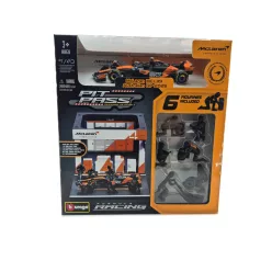   McLaren Pit Stop - dioráma boxovej uličky - MCL39 F1 #4 (2025) - Lando Norris - so mechanikmi - Bburago - 1:43