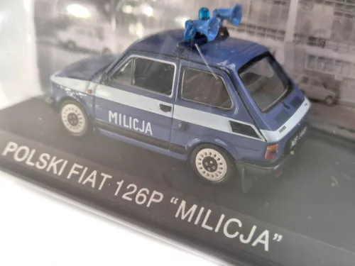 Polski Fiat 126P Milicja - polícia (1984) - Edicola - 1:43