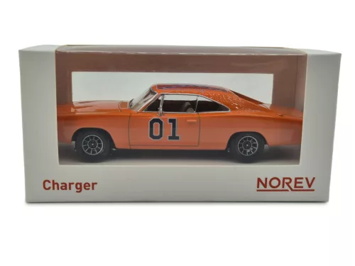 Dodge Charger #1 (1969) - Dukes of Hazzard - General Lee - s béžovým interiérom - Norev - 1:43