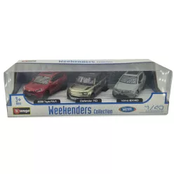   3-dielna sada - Toyota RAV 4 - Land Rover New Defender 110 - Volvo EX90 (2024) - Bburago - 1:43