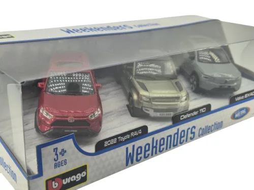 3-dielna sada - Toyota RAV 4 - Land Rover New Defender 110 - Volvo EX90 (2024) - Bburago - 1:43