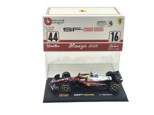 Ferrari SF-25 Team Scuderia F1 #44 (2025) - Monza GP - Lewis Hamilton - S JAZDCOM - Bburago - 1:43