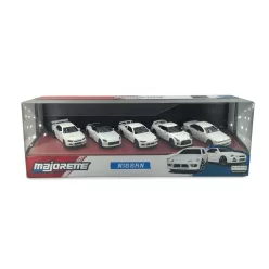   Nissan 5-dielna sada / set - Nissan Silvia (S15) Spec-R Aero - Nissan GT-R (R35) - Nissan Skyline GT-R (R34) - Nissan Z - Nissan Cefiro (A31) - Majorette - 1:64