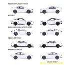Nissan 5-dielna sada / set - Nissan Silvia (S15) Spec-R Aero - Nissan GT-R (R35) - Nissan Skyline GT-R (R34) - Nissan Z - Nissan Cefiro (A31) - Majorette - 1:64