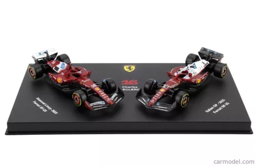 2-dielna sada Ferrari - Ferrari SF-25 Team Scuderia F1 #16 (2025) - Monza GP - Charles Leclerc - Bburago - 1:64