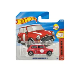   Hot Wheels Austin Mini Cooper S - červený - Then and Now 1/10 - 71/250 - Hot Wheels - 1:64
