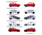 Volkswagen VW Golf GTI 5-dielna sada - Volkswagen VW Golf MK1 GTI - Volkswagen VW Golf MK1 GTI - Volkswagen VW Golf MK7 GTI - Volkswagen VW Golf MK8 GTI Clubsport - Volkswagen VW Golf MK8 GTI Edition 50 - Majorette - 1:64