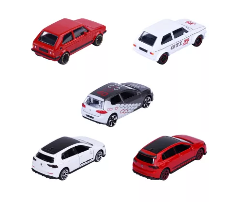 Volkswagen VW Golf GTI 5-dielna sada - Volkswagen VW Golf MK1 GTI - Volkswagen VW Golf MK1 GTI - Volkswagen VW Golf MK7 GTI - Volkswagen VW Golf MK8 GTI Clubsport - Volkswagen VW Golf MK8 GTI Edition 50 - Majorette - 1:64