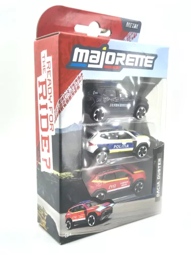 Dacia Duster 3-dielna sada - Dacia Duster - Žandárstvo / Polícia / Hasiči - Majorette - 1:64