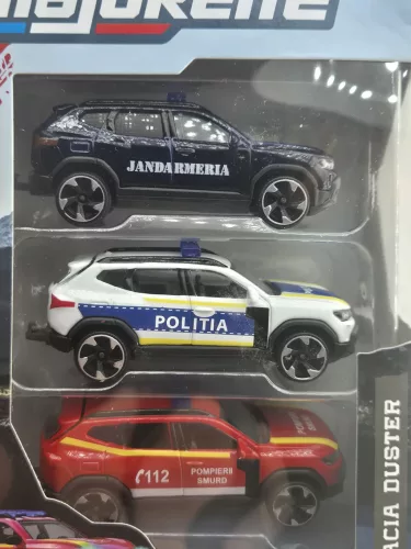 Dacia Duster 3-dielna sada - Dacia Duster - Žandárstvo / Polícia / Hasiči - Majorette - 1:64