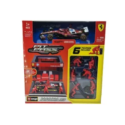   Ferrari Pit Stop - dioráma boxu - SF-25 F1 #16 (2025) - Charles Leclerc - so mechanikmi - Bburago - 1:43