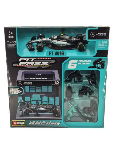 Mercedes Pit Stop - dioráma boxovej uličky - W16 F1 #12 (2025) - Kimi Antonelli - Bburago - 1:43