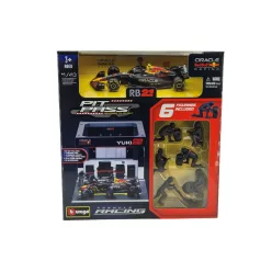   Red Bull Pit Stop - boxová ulička, výmena kolies dioráma - RB21 F1 (2025) - #22 Yuki Tsunoda - Bburago - 1:43