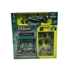   Aston Martin Pit Stop - boxová ulička, výmena kolies dioráma - AMR25 F1 (2025) - #14 Fernando Alonso - Bburago - 1:43