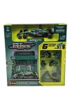 Aston Martin Pit Stop - boxová ulička, výmena kolies dioráma - AMR25 F1 (2025) - #14 Fernando Alonso - Bburago - 1:43