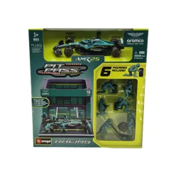   Aston Martin Pit Stop - boxová ulička, výmena kolies dioráma - AMR25 F1 (2025) - #18 Lance Stroll - Bburago - 1:43