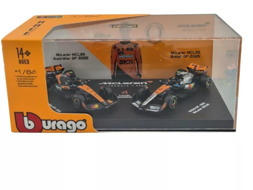 2-dielna sada McLaren - McLaren MCL39 F1 #4 (2025) - British GP - Lando Norris - Bburago - 1:64