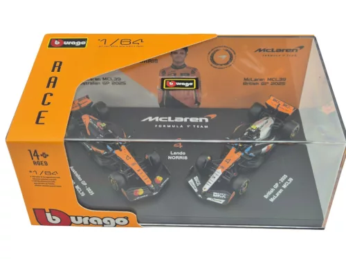 2-dielna sada McLaren - McLaren MCL39 F1 #4 (2025) - British GP - Lando Norris - Bburago - 1:64