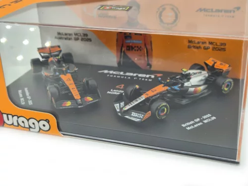 2-dielna sada McLaren - McLaren MCL39 F1 #4 (2025) - British GP - Lando Norris - Bburago - 1:64