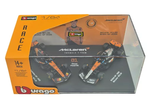 2-dielna sada McLaren - McLaren MCL39 F1 #81 (2025) - British GP - Oscar Piastri - Bburago - 1:64