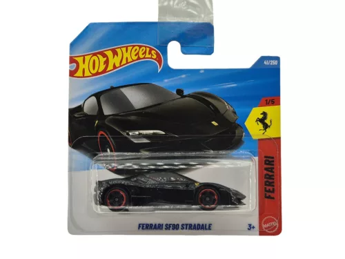 Hot Wheels Ferrari SF90 Stradale - čierny - Ferrari 1/5 - 41/250 - Hot Wheels - 1:64